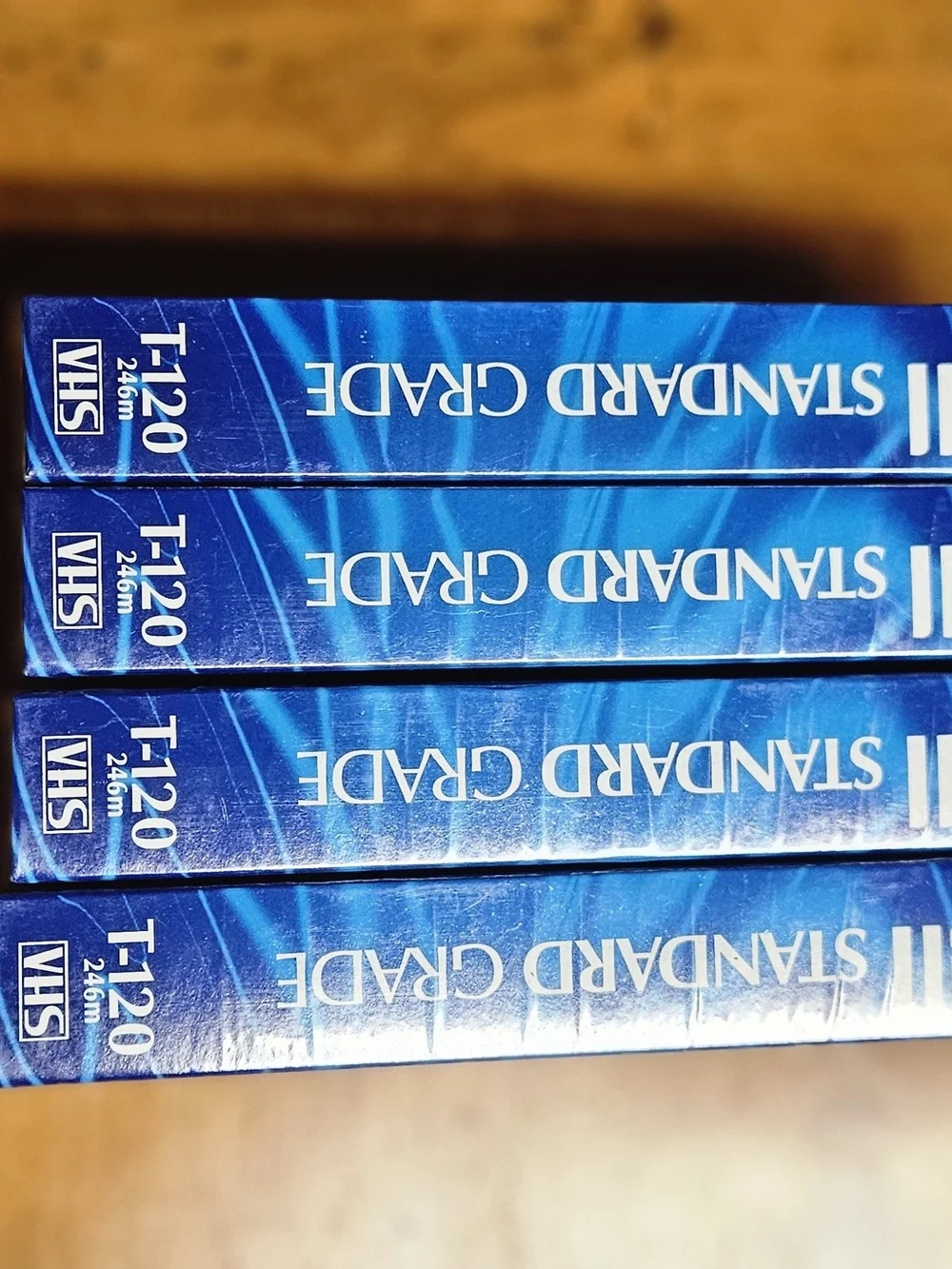 Maxell Standard Grade T-120 VHS Videocassettes (Blue) 4 6hr Tapes.